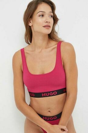 Modrček HUGO roza barva - roza. Modrček bralette kroja iz kolekcije HUGO. Model izdelan iz udobnega materiala. Nežen material