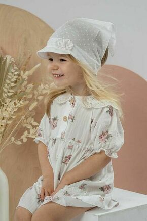 Otroška ruta Jamiks CECILE bela barva - bela. Otroška kapa iz kolekcije Jamiks. Model izdelan iz enobarvne pletenine.