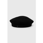 Kapa Weekend Max Mara črna barva - črna. Baretka iz kolekcije Weekend Max Mara. Model izdelan iz enobarvnega materiala.