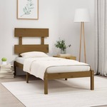 Greatstore Okvir za posteljo, medeno rjava, masivni les, 100 x 200 cm