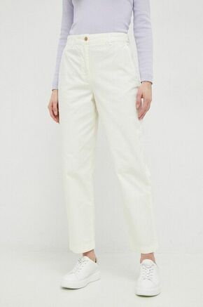 Bombažne hlače Tommy Hilfiger bela barva - bela. Hlače iz kolekcije Tommy Hilfiger. Model izdelan iz enobarvne tkanine. Visokokakovosten material