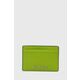 Usnjen etui za kartice MICHAEL Michael Kors oranžna barva - zelena. Etui za kartice iz kolekcije MICHAEL Michael Kors. Model izdelan iz naravnega usnja.