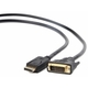Gembird gembird kabel cc-dpm-dvim-6 (displayport m - dvi-d m; 1,8 m; črna barva)