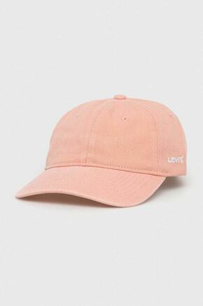 Bombažna bejzbolska kapa Levi's roza barva - roza. Kapa s šiltom vrste baseball iz kolekcije Levi's. Model izdelan iz enobarvne tkanine.