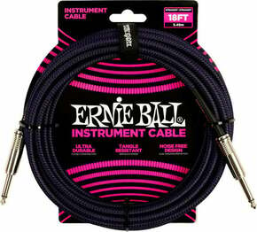 Ernie Ball Braided Straight Straight Inst Cable Črna-Vijolična 5