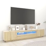 vidaXL TV omarica z LED lučkami sonoma hrast 200x35x40 cm