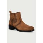 Zadig&Voltaire gležnarski čevlji ženski semiš Igata Suede rjava SWCT02150
