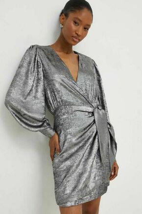 Obleka Answear Lab srebrna barva - srebrna. Obleka iz kolekcije Answear Lab. Model izdelan iz lahke tkanine. Izrazit model za posebne priložnosti.