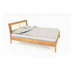 Hrastova zakonska postelja z vzglavjem iz ratana 140x200 cm Pola - The Beds