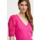 Kratka majica Morgan DPALM roza barva, DPALM - roza. Kratka majica iz kolekcije Morgan, izdelana iz kombinacije pletenine in tkanine. Model iz izjemno udobne tkanine z visoko vsebnostjo bombaža.