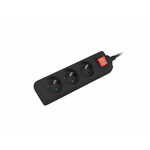 WEBHIDDENBRAND Podaljševalni kabel Lanberg PS1, 3 vtičnice, 1,5 m, stikalo, črn