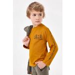 Otroška bombažna majica z dolgimi rokavi Mayoral oranžna barva - oranžna. Majica z dolgimi rokavi iz kolekcije Mayoral, izdelana iz pletenine. Model iz izjemno udobne bombažne tkanine.