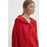 Pulover Answear Lab ženska, rdeča barva, s kapuco - rdeča. Pulover s kapuco iz kolekcije Answear Lab, izdelan iz enobarvne pletenine. Model iz mehke in na otip prijetne tkanine.