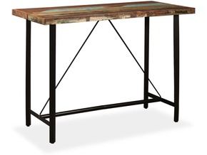 VIDAXL Barska miza iz trdnega predelanega lesa 150x70x107 cm