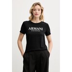 Bombažna kratka majica Armani Exchange črna XW000387.AF10354