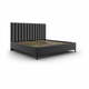 Temno siva oblazinjena zakonska postelja s prostorom za shranjevanje z letvenim dnom 200x200 cm Casey – Mazzini Beds