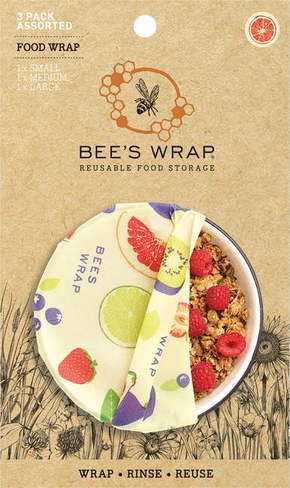Bee’s Wrap Povoščene krpe 3 delni set Fresh Fruit - 1 Set