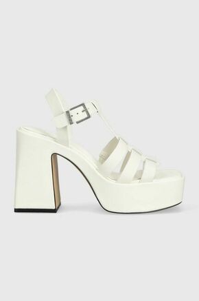 Usnjeni sandali Aldo Jeni bela barva
