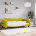 shumee Raztegljiva postelja rumena 90x200 cm žamet