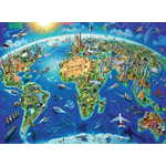 WEBHIDDENBRAND RAVENSBURGER Puzzle Zemljevid svetovnih znamenitosti XXL 300 kosov