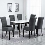 Jedilni stoli z naslonjali za roke 6 kosov temno sivo blago - vidaXL - Siva - 63,6 - N/A - vidaXL