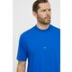 Bombažna kratka majica Hugo Blue moški - modra. Kratka majica iz kolekcije Hugo Blue, izdelana iz elastične pletenine. Model iz zračne bombažne tkanine.