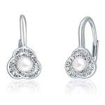 JwL Luxury Pearls Osupljivi srebrni uhani z biseri in cirkoni JL0642