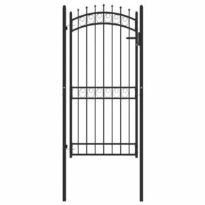 Vrata za ograjo s špicami jeklo 100x200 cm črna