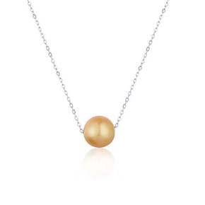 JwL Luxury Pearls Srebrna ogrlica z zlatim biserom iz južnega Pacifika JL0727 srebro 925/1000