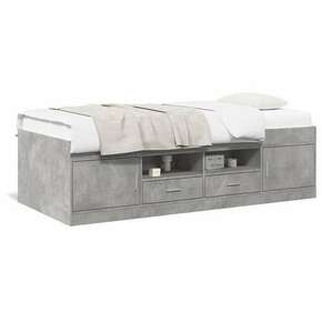 VidaXL Dnevna postelja s predali betonsko siva 90x200 cm inž. les