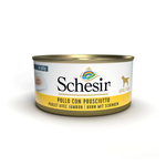 Schesir Dog piščanec v konzervi + šunka v želeju - 150 g