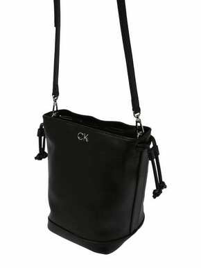 Torbica Calvin Klein črna barva - črna. Srednje velika torbica iz kolekcije Calvin Klein. Model na zapenjanje izdelan iz iz ekološkega usnja.