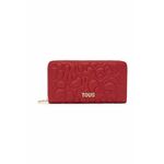 Usnjena denarnica Tous ženska, rdeča barva, 2002021117 - rdeča. Srednje velika denarnica iz kolekcije Tous. Model izdelan iz naravnega usnja.