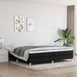 shumee Box spring postelja z vzmetnico črn 200x200 cm blago