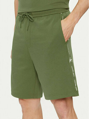 Calvin Klein Jeans Športne kratke hlače Logo Repeat J30J325129 Zelena Regular Fit