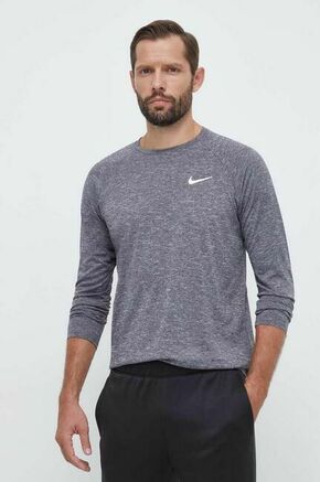 Majica z dolgimi rokavi za vadbo Nike siva barva - siva. Majica z dolgimi rokavi za vadbo iz kolekcije Nike. Model izdelan iz hitrosušečega materiala.