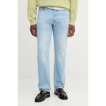 Kavbojke Calvin Klein Jeans LV04RC759G - modra. Kavbojke iz kolekcije Calvin Klein Jeans straight kroja, z visokim pasom. Model izdelan iz spranega denima.