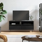 Greatstore TV omarica črna 100x34,5x44,5 cm konstruiran les