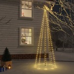 vidaXL Božično drevo s konico 310 toplo belih LED diod 300 cm