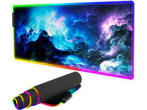 DEXXER osvetljena XL LED RGB računalniška podloga za miško in tipkovnico 80x30cm COSMOS RGB-2