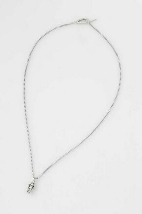 Srebrna ogrlica AllSaints - srebrna. Ogrlica iz kolekcije AllSaints. Model z okrasnim obeskom izdelan 925 srebra.