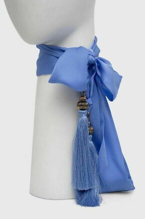 Svilen šal Luisa Spagnoli REPLICA 541156 - modra. Šal iz kolekcije Luisa Spagnoli. Model izdelan iz gladkega materiala.