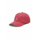 Otroška bombažna bejzbolska kapa Polo Ralph Lauren rdeča barva - rdeča. Otroški kapa s šiltom vrste baseball iz kolekcije Polo Ralph Lauren. Model izdelan iz enobarvne tkanine.