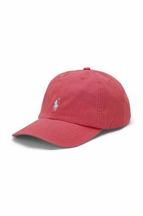 Otroška bombažna bejzbolska kapa Polo Ralph Lauren rdeča barva - rdeča. Otroški kapa s šiltom vrste baseball iz kolekcije Polo Ralph Lauren. Model izdelan iz enobarvne tkanine.