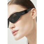 Sončna očala VOGUE ženski, črna barva - črna. Sončna očala iz kolekcije VOGUE. Model z enobarvnimi stekli in okvirji iz plastike. Ima filter UV 400.