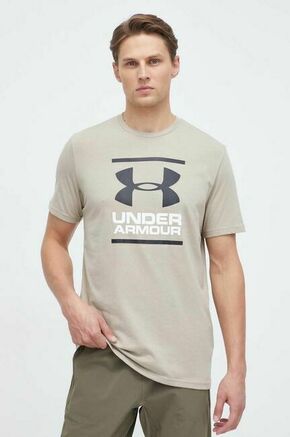 Funkcionalna kratka majica Under Armour rjava barva - bež. Kratka majica iz kolekcije Under Armour. Model izdelan iz tanke