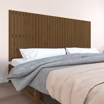 vidaXL Stensko posteljno vzglavje medeno rjavo 204x3x90 cm borovina