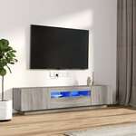 vidaXL Komplet TV omaric LED 2-delni siva sonoma inženirski les