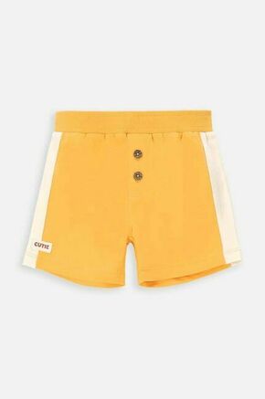Kratke hlače za dojenčka Coccodrillo rumena barva - rumena. Kratke hlače za dojenčka iz kolekcije Coccodrillo. Model izdelan iz udobne pletenine.