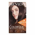 Revlon Colorsilk Beautiful Color odtenek 33 Dark Soft Brown darilni set barva za lase Colorsilk Beautiful Color 59,1 ml + razvijalec barve 59,1 ml + balzam 11,8 ml + rokavice